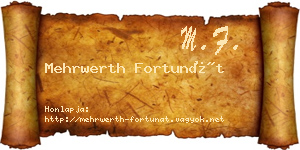 Mehrwerth Fortunát névjegykártya